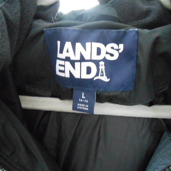LANDS' END COAT-PARKA-DOWN FILLED-BLACK-WOMEN'S SIZE L - Picture 2 of 8